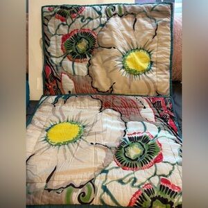 Cost Plus World Market Vibrant Floral quilt Pillow shams